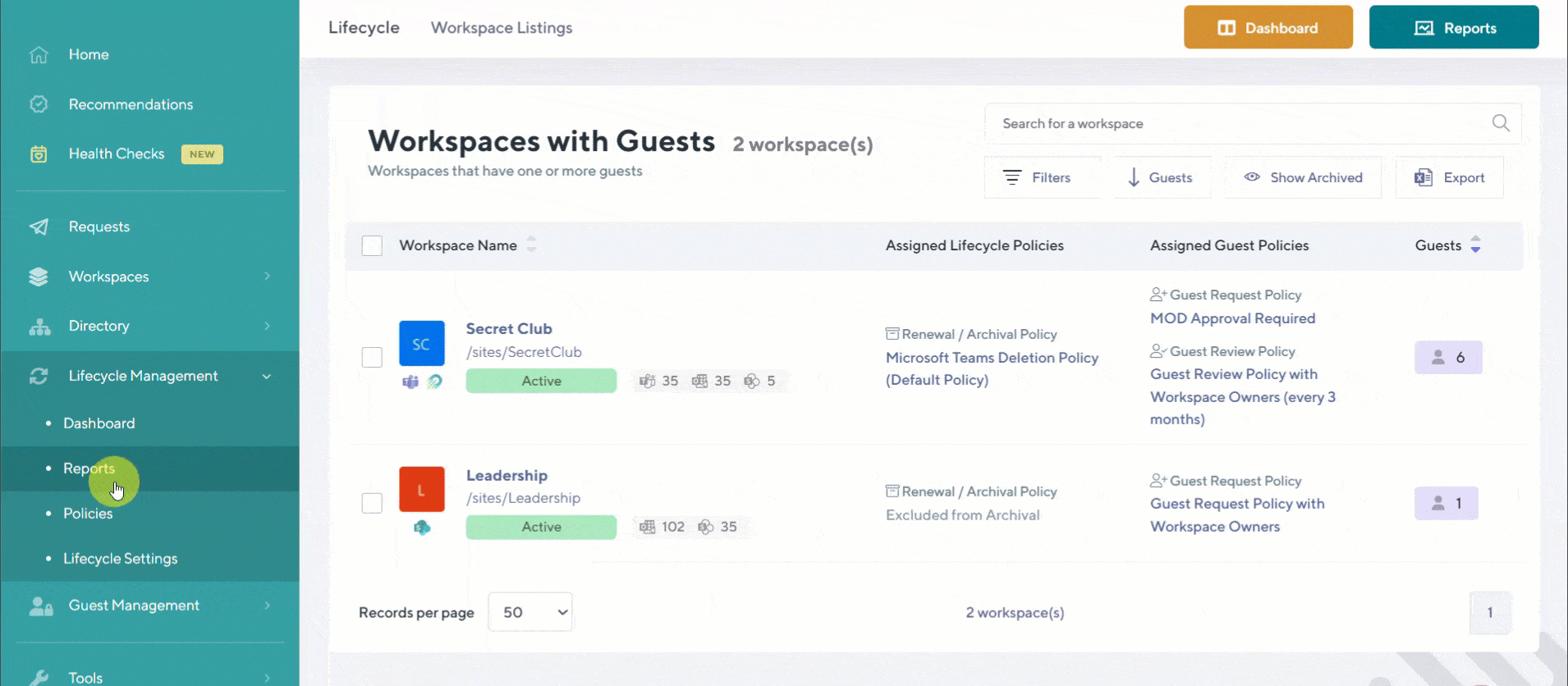 GIF showing how to force apply guest review policies in Orchestry